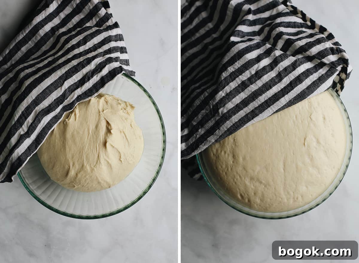 two photos showing How to Make Homemade Hamburger Buns