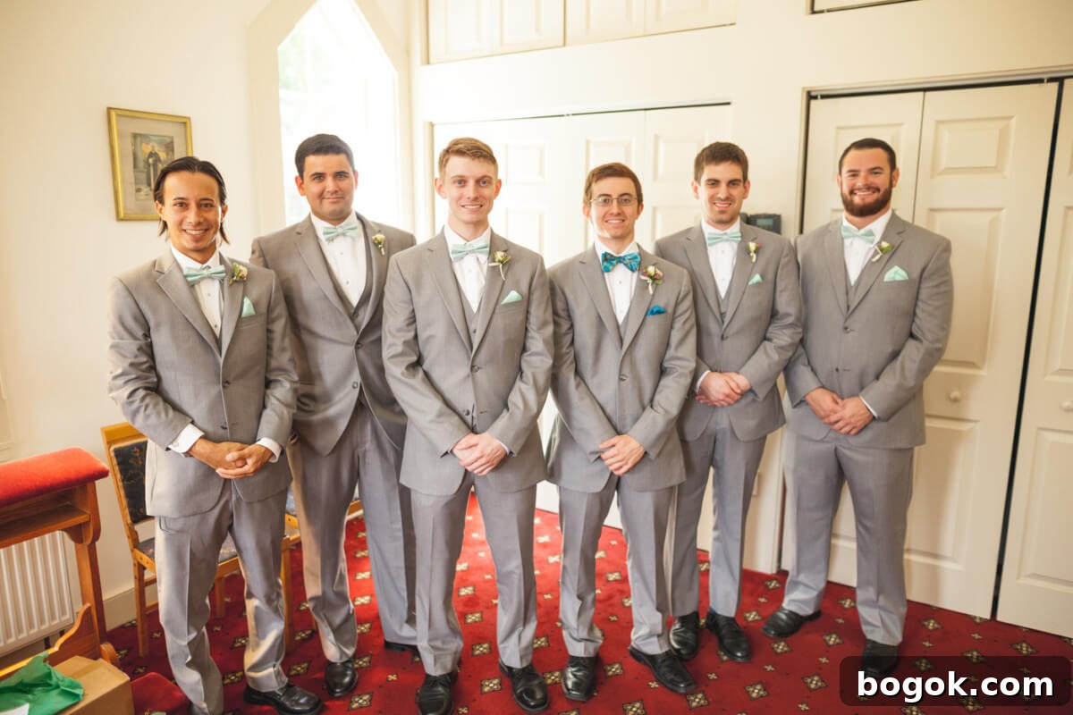 Groom and Groomsmen Gray Suits