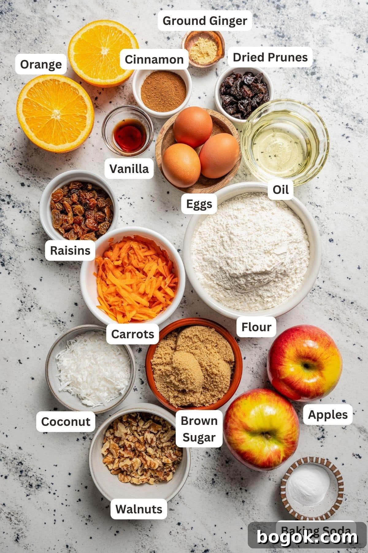 This jumbo morning glory muffins recipe with fruity and nutty add-ins is packed with warm spices for the perfect breakfast bite. Ingredients for morning glory muffins.