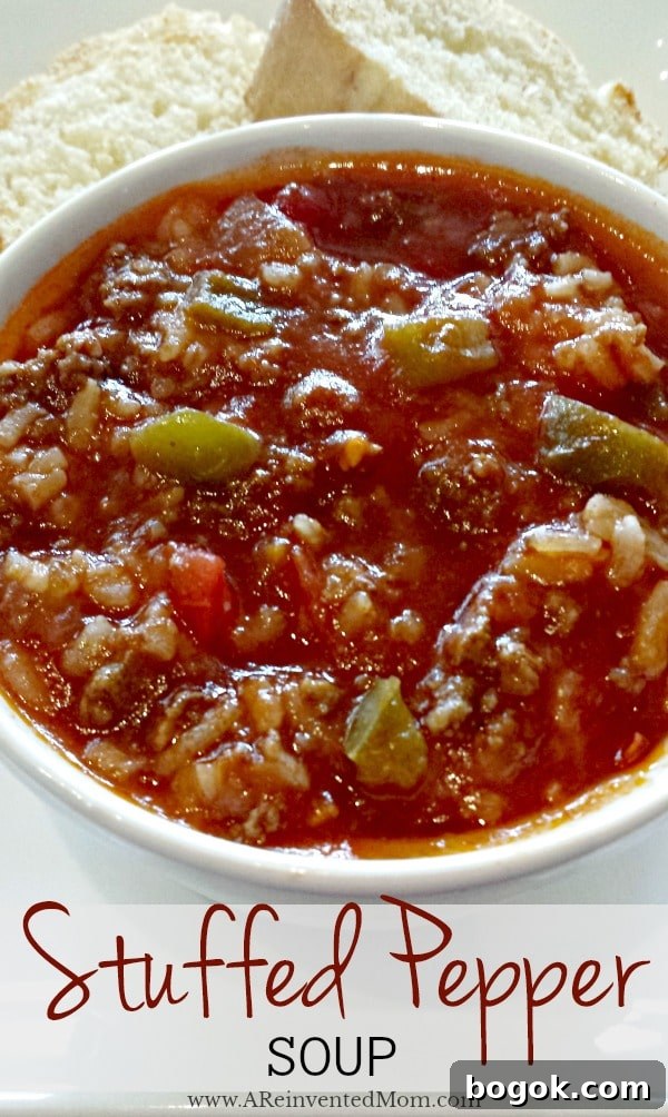 Hearty Stuffed Pepper Soup Recipe for Comforting Weeknight Meals 3 Stuffed Pepper Soup | Hearty soup packed with flavor.