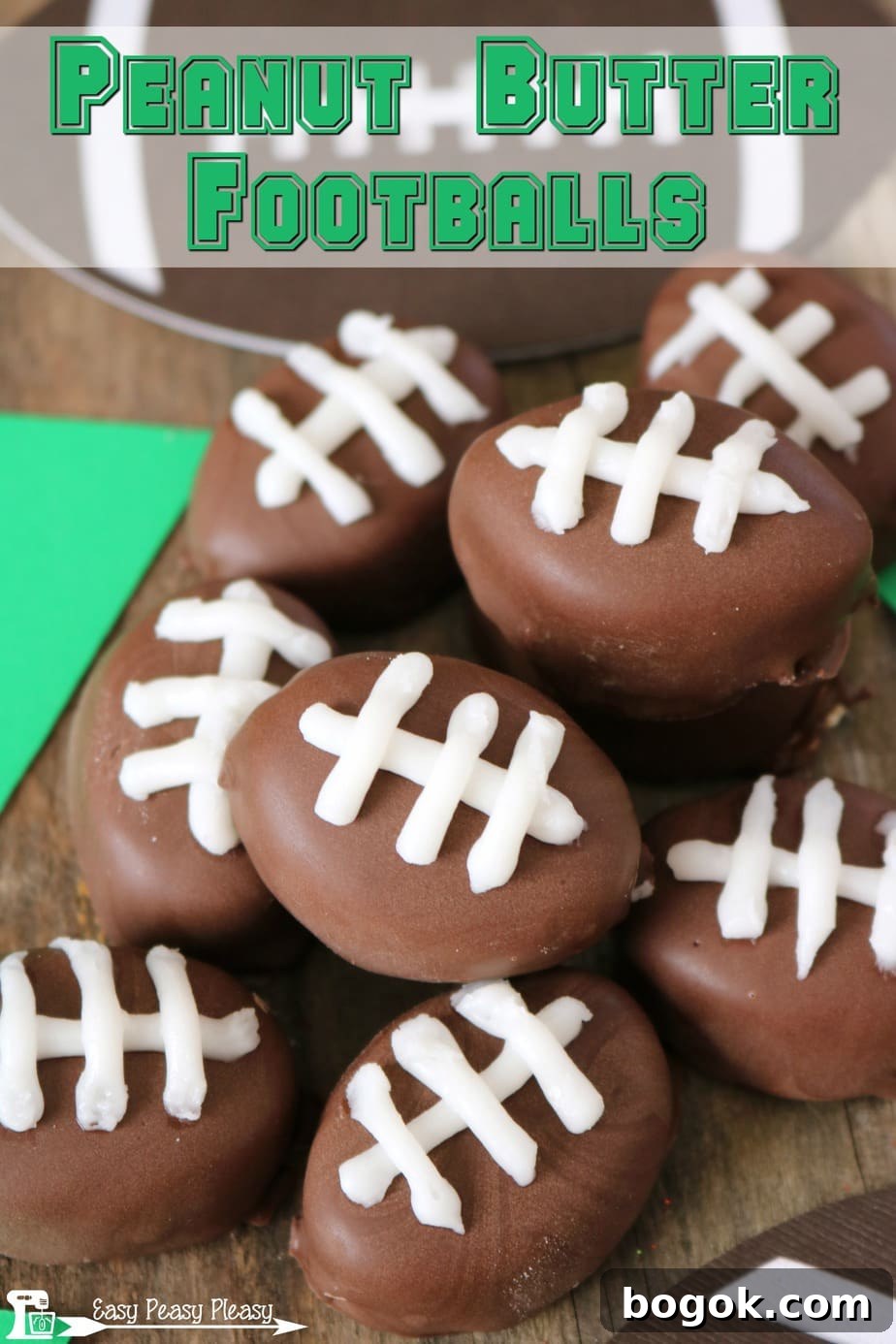Easy Chocolate Covered Peanut Butter Balls are getting a makeover for the perfect game day and Super Bowl sweet treat!
