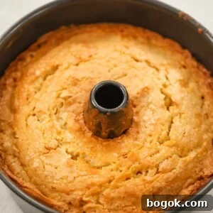 million dollar pound cake in a tube pan.