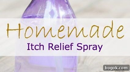15 DIY Skincare Products You Can Make at Home to Cut Costs 10 Photo shows a close up of a spray bottle with the words 'Homemade Itch Relief Spray'