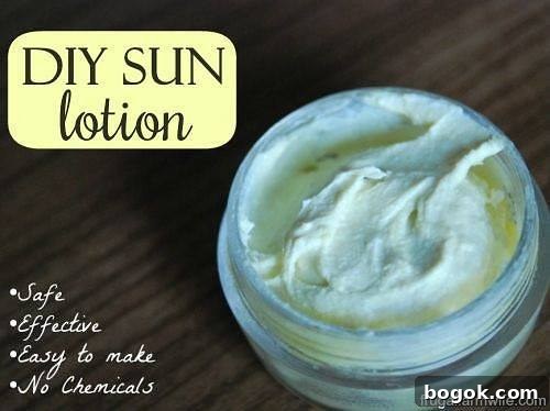 15 DIY Skincare Products You Can Make at Home to Cut Costs 11 Image shows a jar of whipped lotion with text reading 'DIY Sun Lotion'