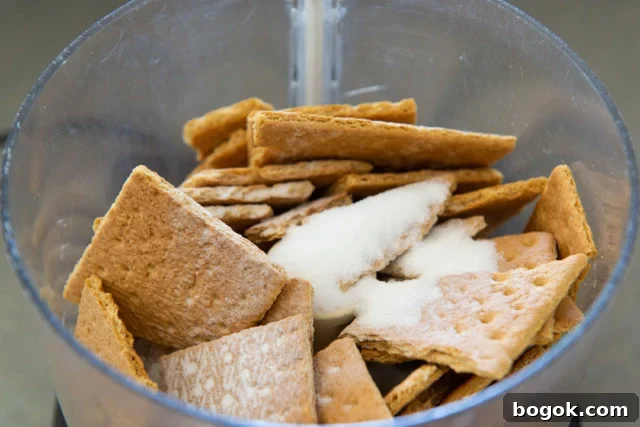 Graham Cracker Pieces in a Food Processor with Sugar