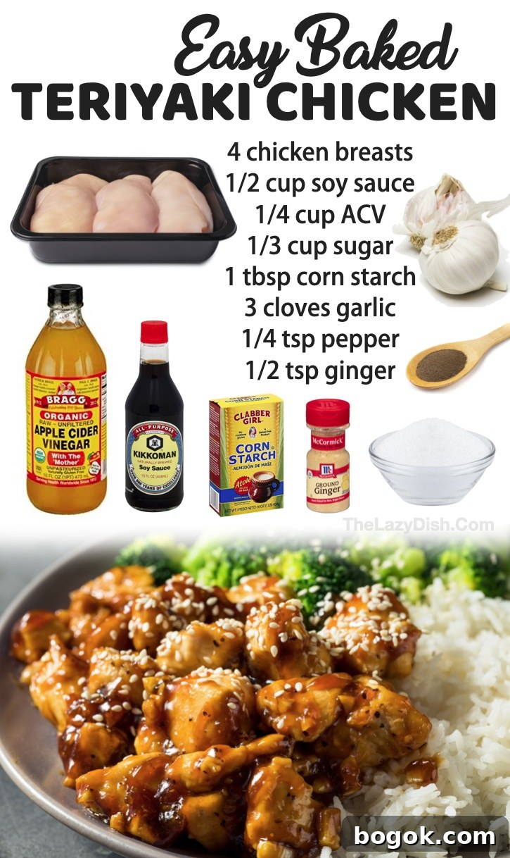 Easy Baked Teriyaki Chicken | Quick and easy to make chicken dinner recipes made with just a few ingredients! These simple recipes are great for busy moms and dads on a budget. Everything from oven baked chicken breasts to rotisserie chicken casseroles.