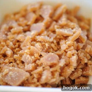 broken pieces of homemade toffee bits