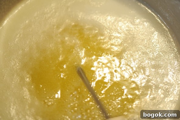 pot of butter boiling