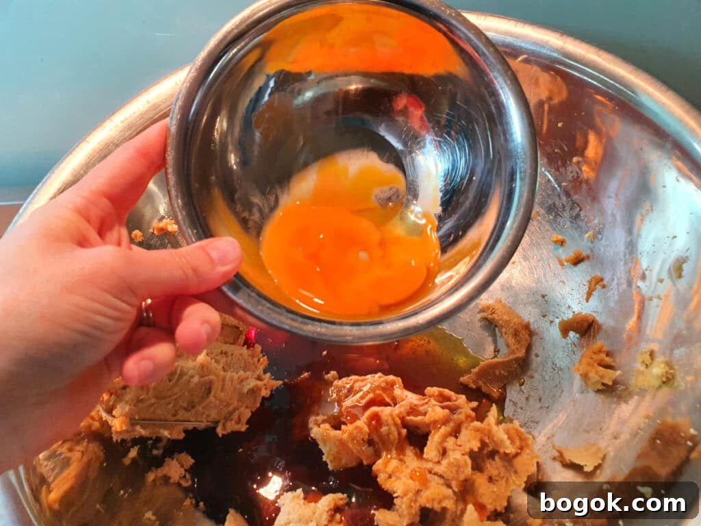 adding egg yokes.