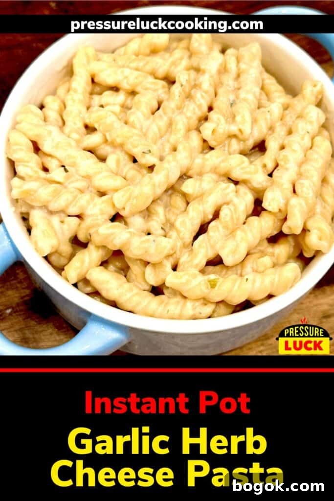 Garlic Herb Cheese Pasta Made in the Instant Pot 2 Garlic Herb Cheese Pasta