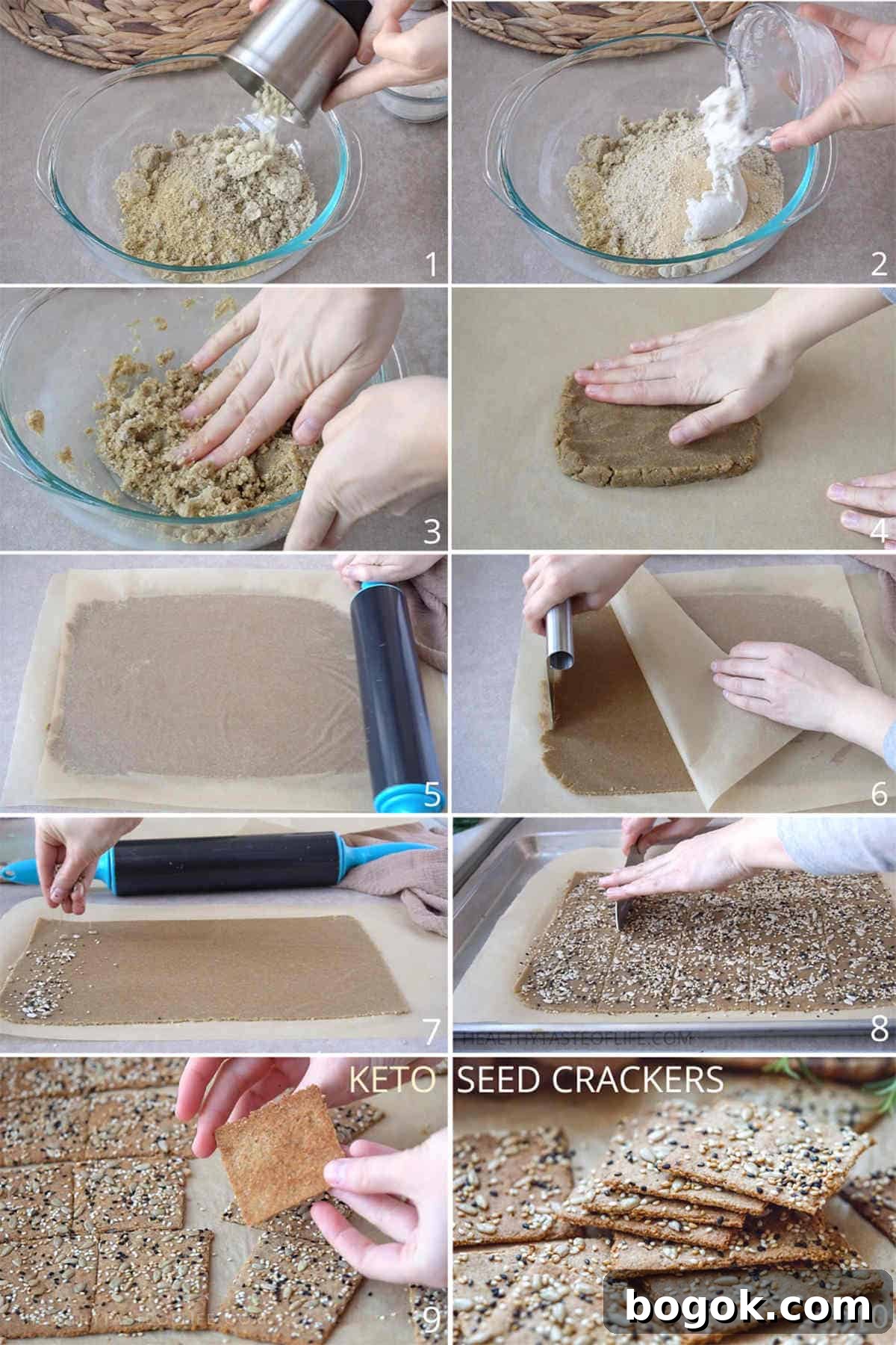 How To Make Keto Crackers. Keto Seed Crackers, Vegan, Low Crab, Nut Free, Gluten Free, Dairy Free, Grain Free Recipe