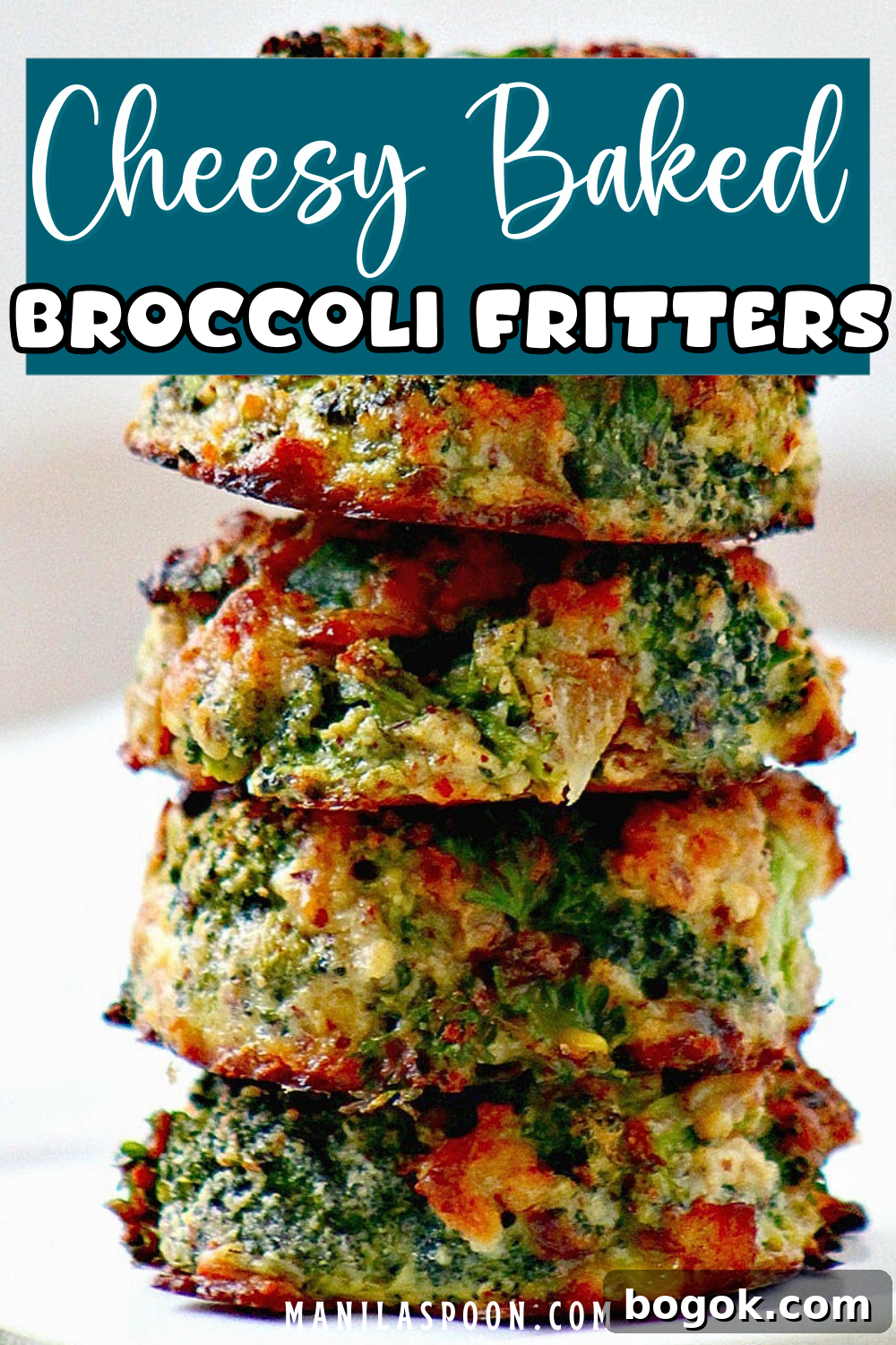 Cheesy Baked Broccoli Fritters