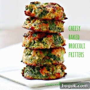 Baked broccoli fritters