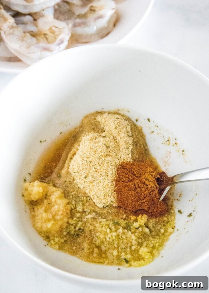 baked shrimp topping mixture in a bowl
