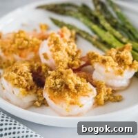 cropped close up crispy baked shrimp