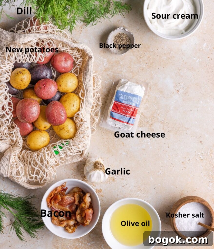 ingredients list for baby potato bites.