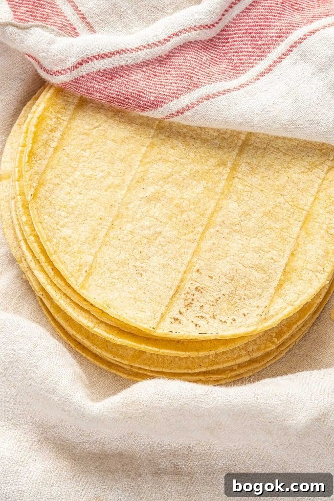 corn tortillas wrapped in a cloth