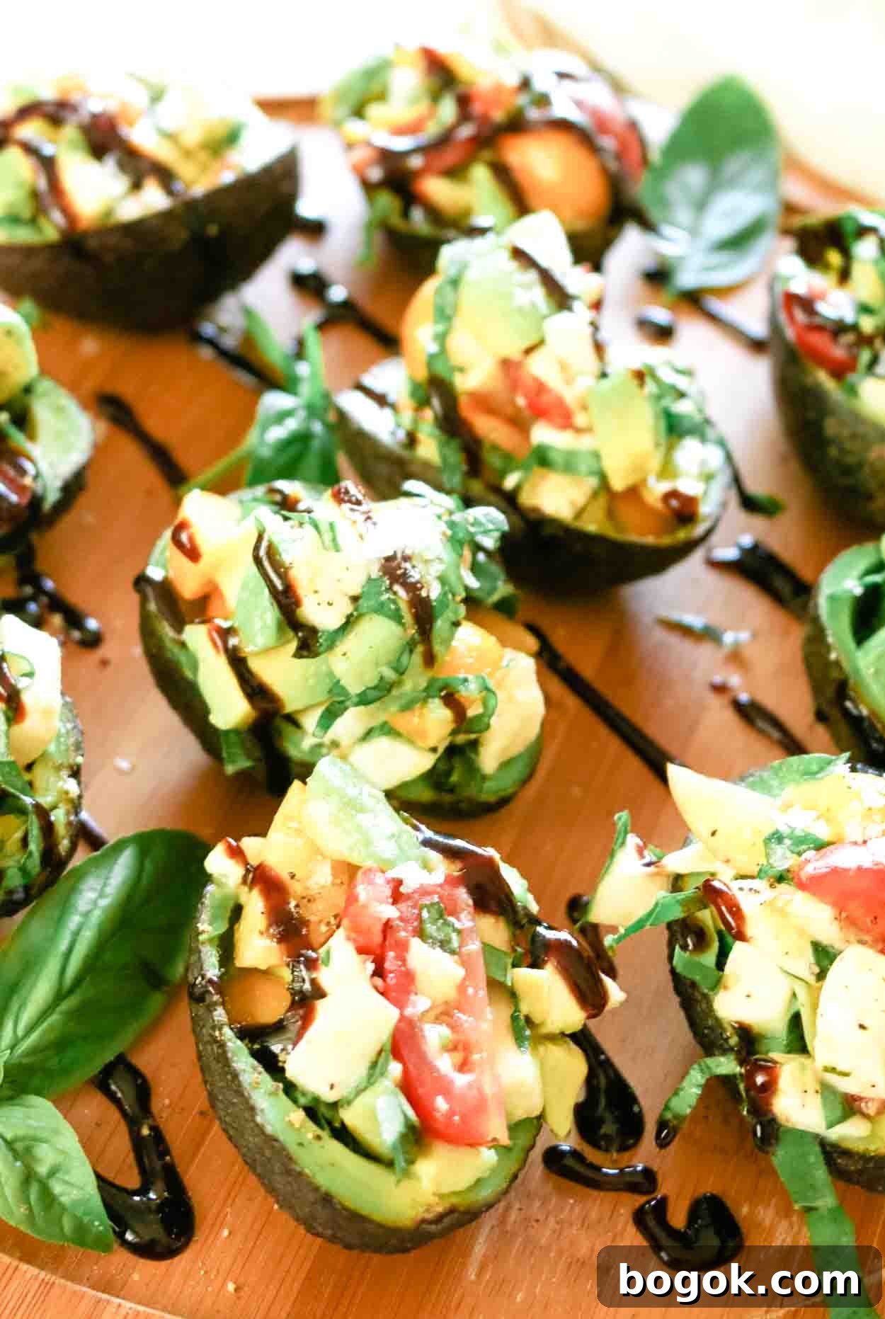 Caprese-Stuffed Avocados with 5 Ingredients 2 Caprese salad in avocado boat