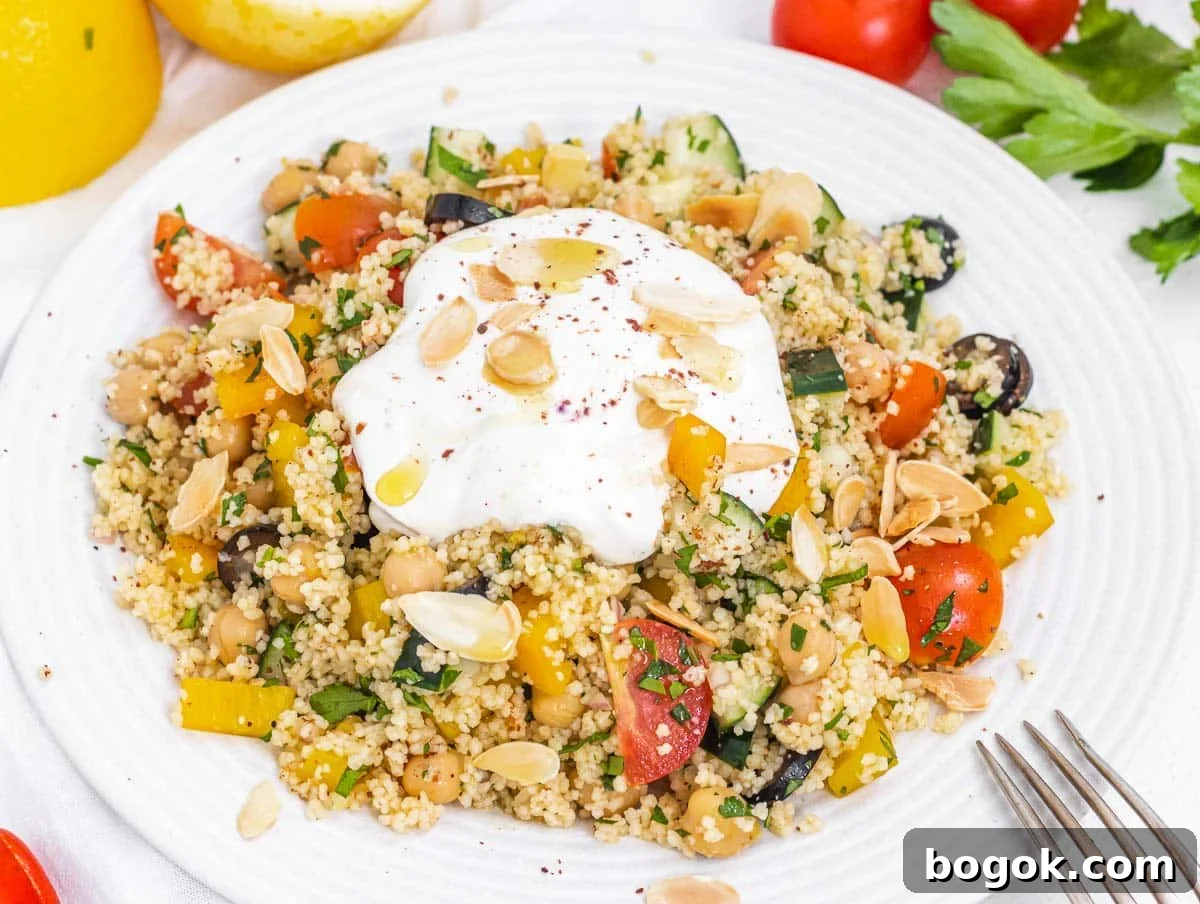 40 Delicious Chickpea Recipes for Every Meal and Occasion 15 Couscous salad with yogurt dressing