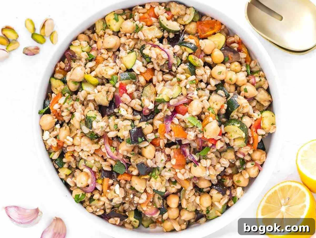 40 Delicious Chickpea Recipes for Every Meal and Occasion 23 mediterranean farro salad with chickpeas