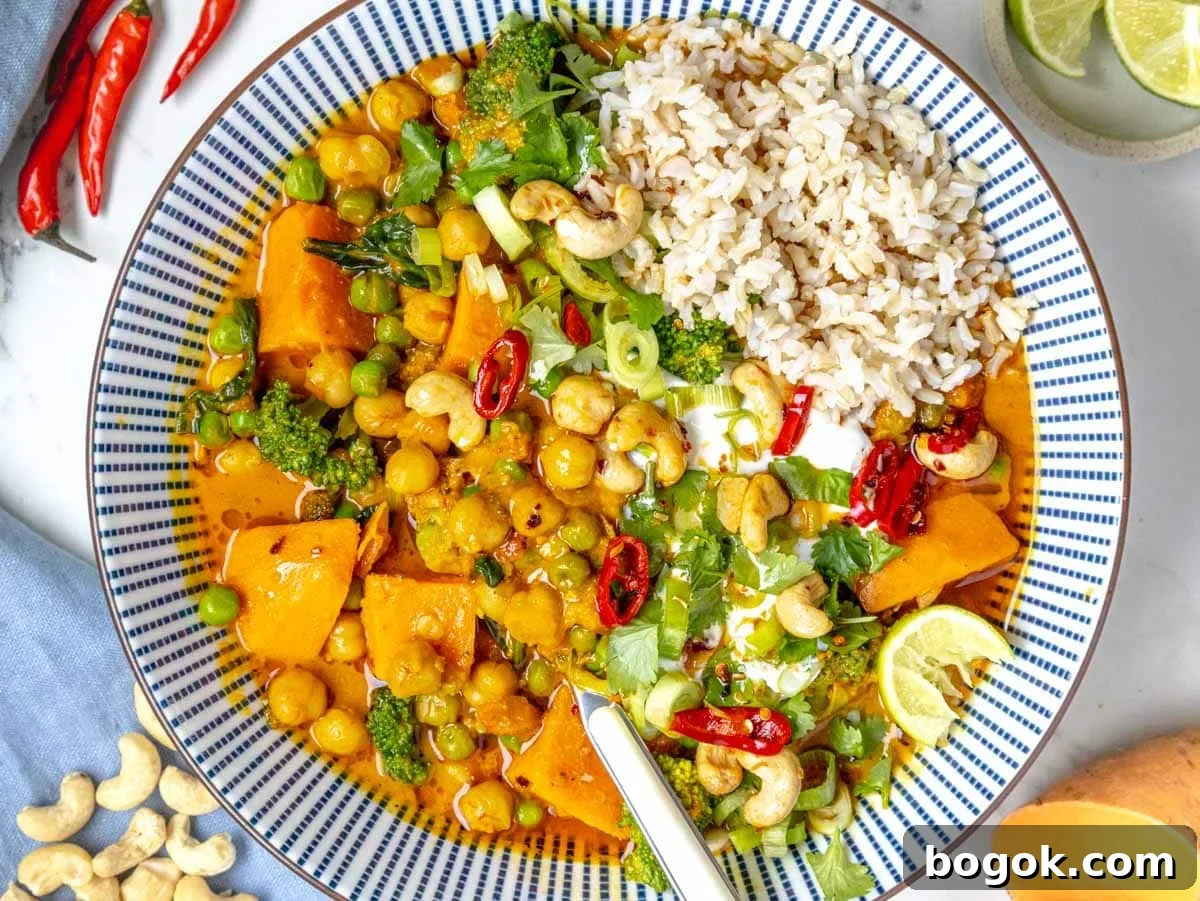 40 Delicious Chickpea Recipes for Every Meal and Occasion 28 vegetable curry served with rice, lime and cashews