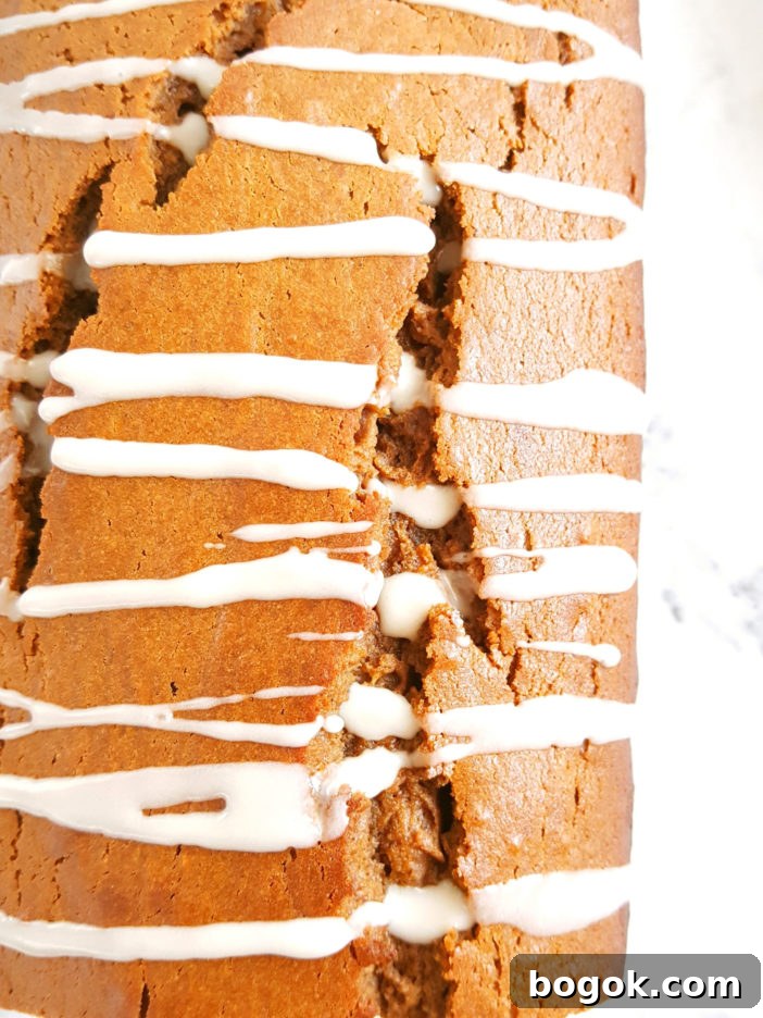 Glazed Sour Cream Gingerbread Loaf