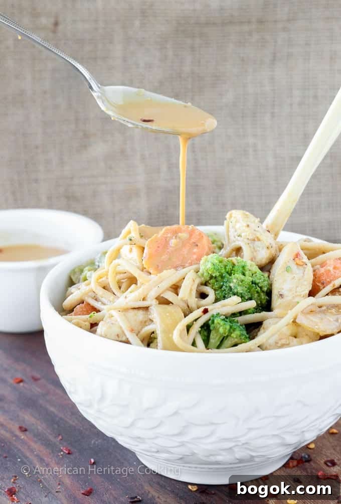 Thai Peanut Chicken Noodle Stir-Fry Recipe for Weeknight Meals 5 Dinner on the table in less than 20 minutes with this easy Thai Peanut Chicken Noodle Stir Fry!! | Mixed vegetables and chicken are tossed with whole wheat udon noodles and a spicy sweet Thai peanut sauce!