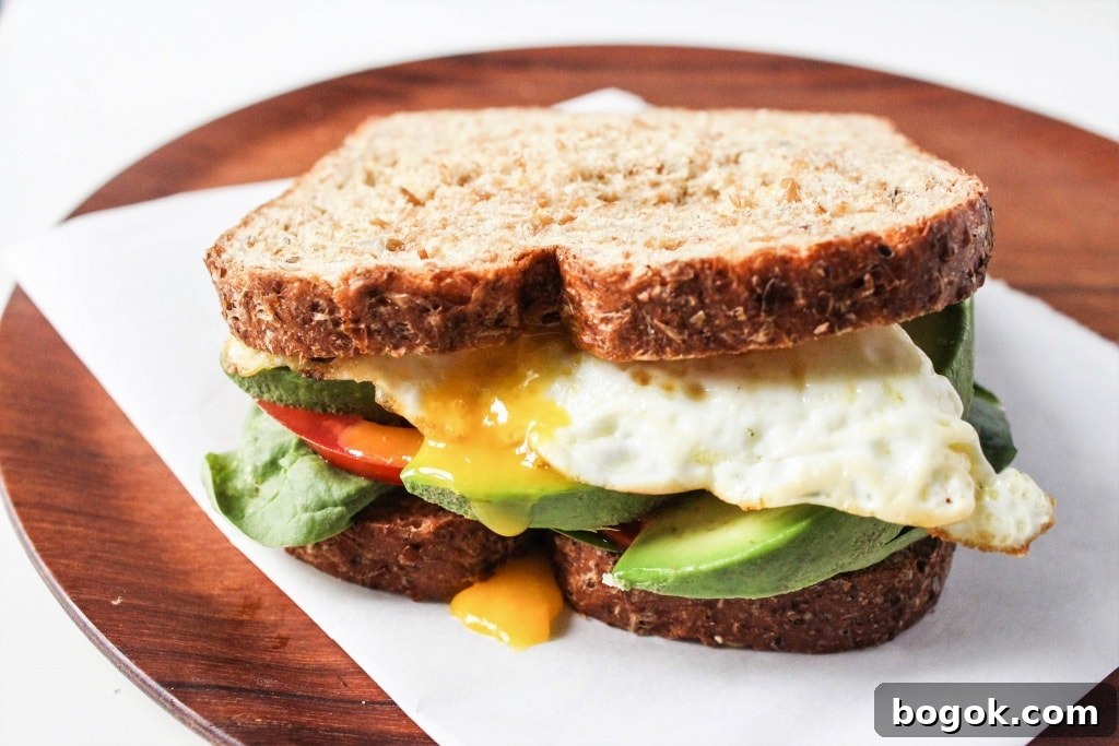 Fried Egg and Veggie Sandwich
