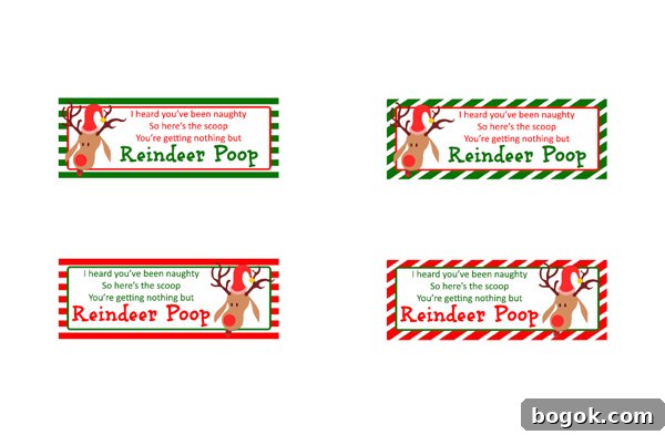 Reindeer Poop Gift Idea with Printable Toppers- A super fun and inexpenisve gift or favor for the holiday!