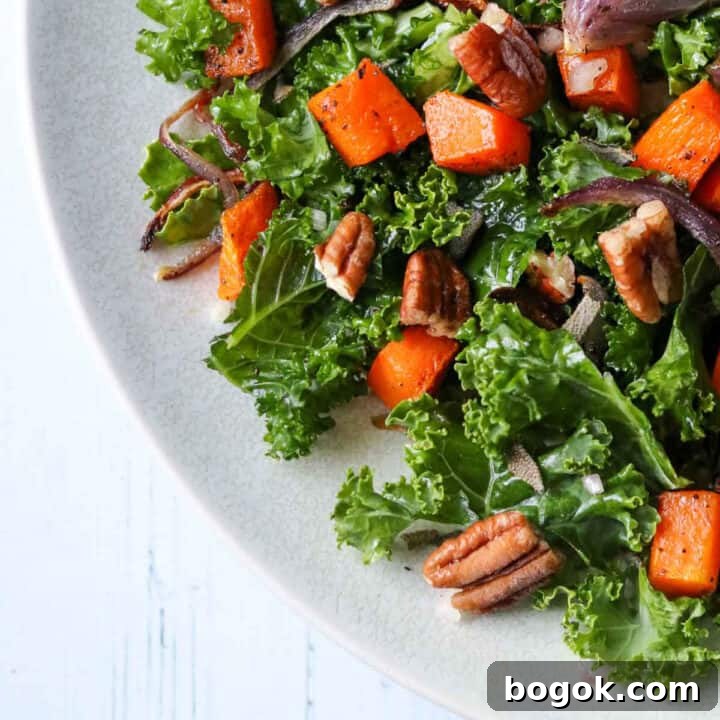 Featured image for Kale and Butternut Squash Salad.