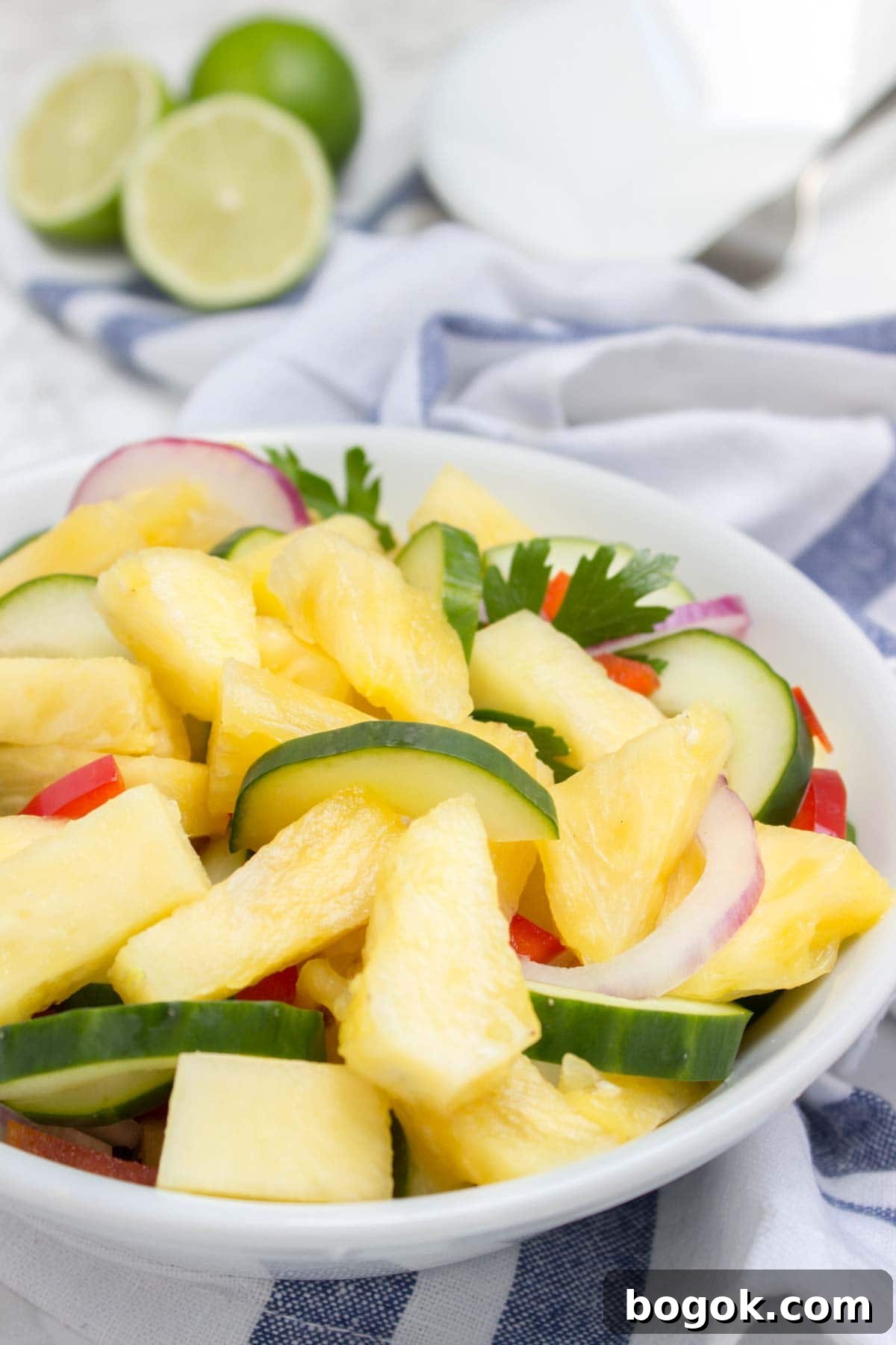 Pineapple and Cucumber Summer Salad with Lime Vinaigrette 3 Juicy and refreshing Pineapple Cucumber Salad