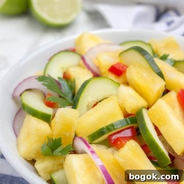 Pineapple and Cucumber Summer Salad with Lime Vinaigrette 6 Juicy and refreshing Pineapple Cucumber Salad