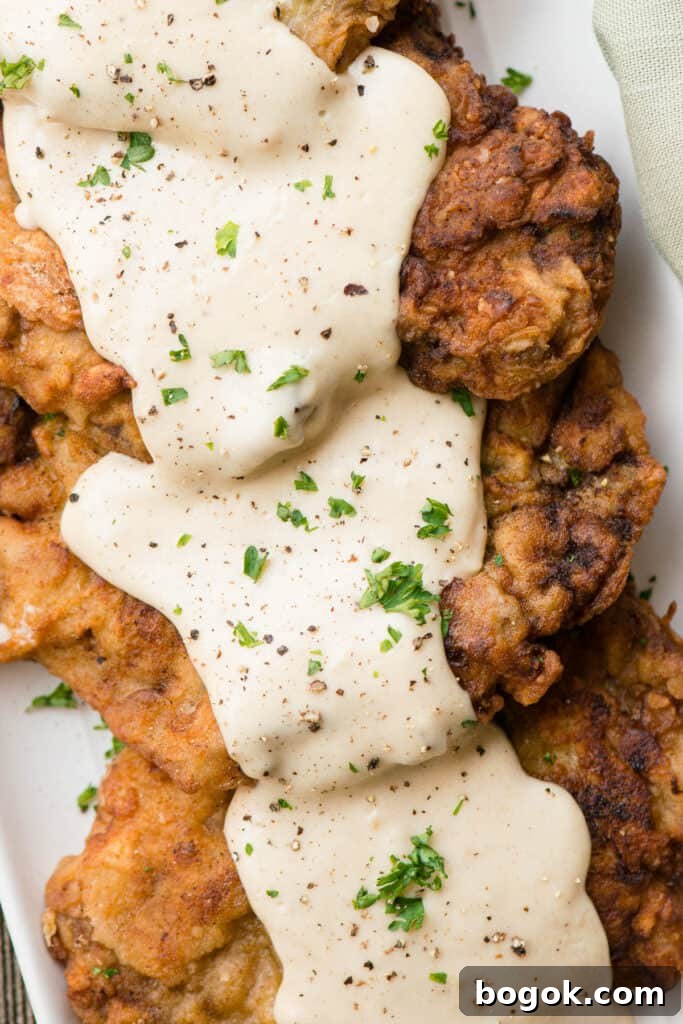 Country Fried Steak covered in gravy