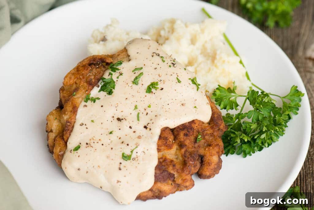 Chicken fried steak with mashed potatoes and gravy
