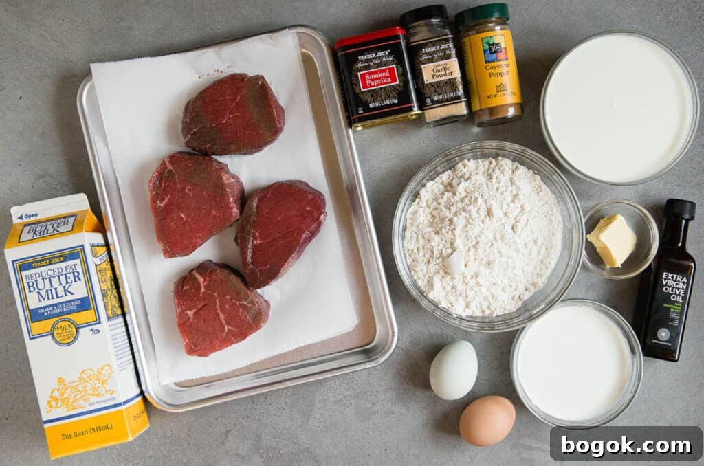 ingredients to make Country Fried Steak