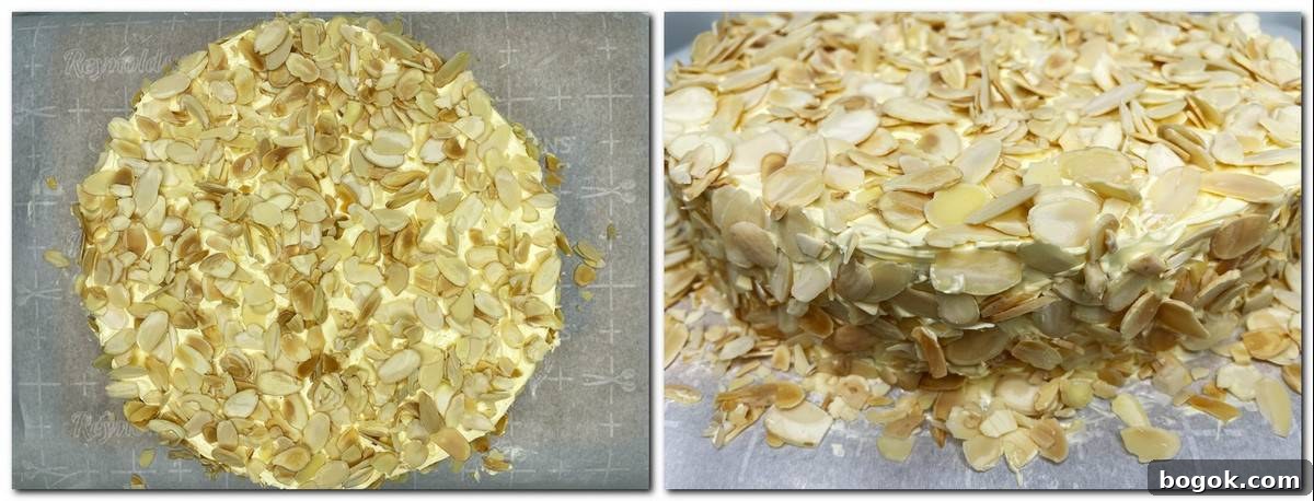 Authentic Gluten-Free Italian Almond Cake Recipe 9 Photo 9: Top of the cake covered with almonds Photo 10: Cakes' edges covered with almonds
