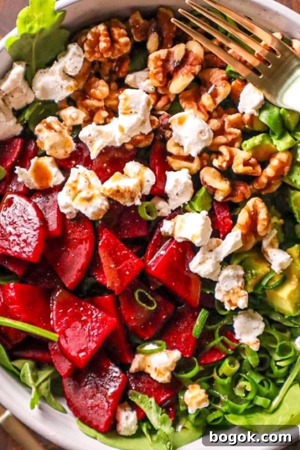 Roasted Beet and Goat Cheese Salad with Honey-Balsamic Dressing 2 beet and goat cheese salad