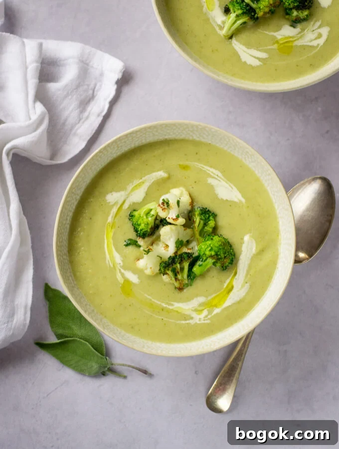 Broccoli and cauliflower soup