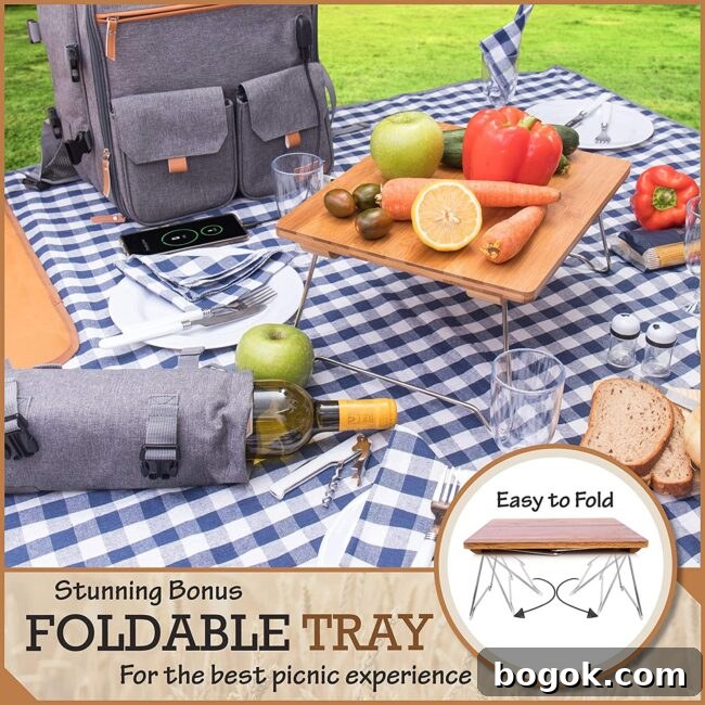 Packed picnic backpack