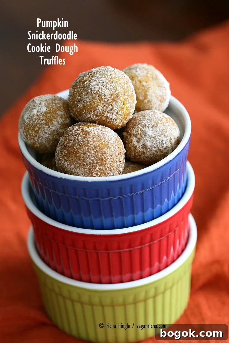 Pumpkin Snickerdoodle Truffles — Cookie Dough Bites 5 Pumpkin Snickerdoodle Cookie Dough | Vegan Richa