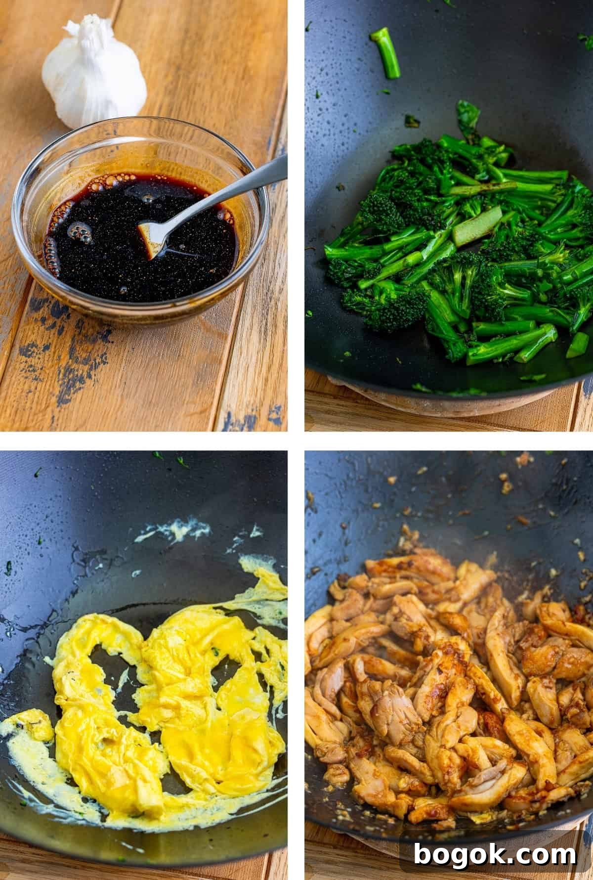 collage of images showing the first steps of Thai Pad See Ew