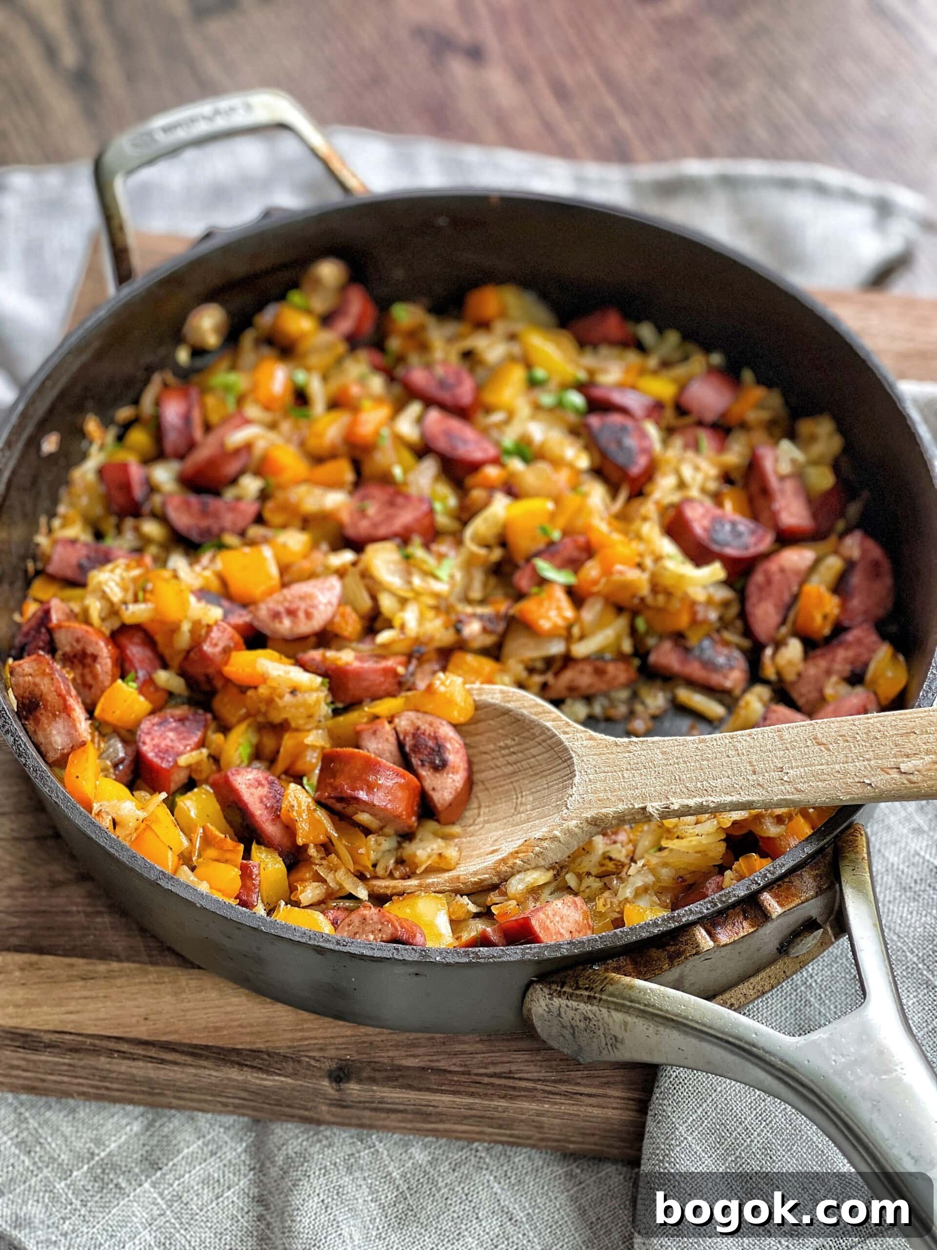 one pot kielbasa hash
