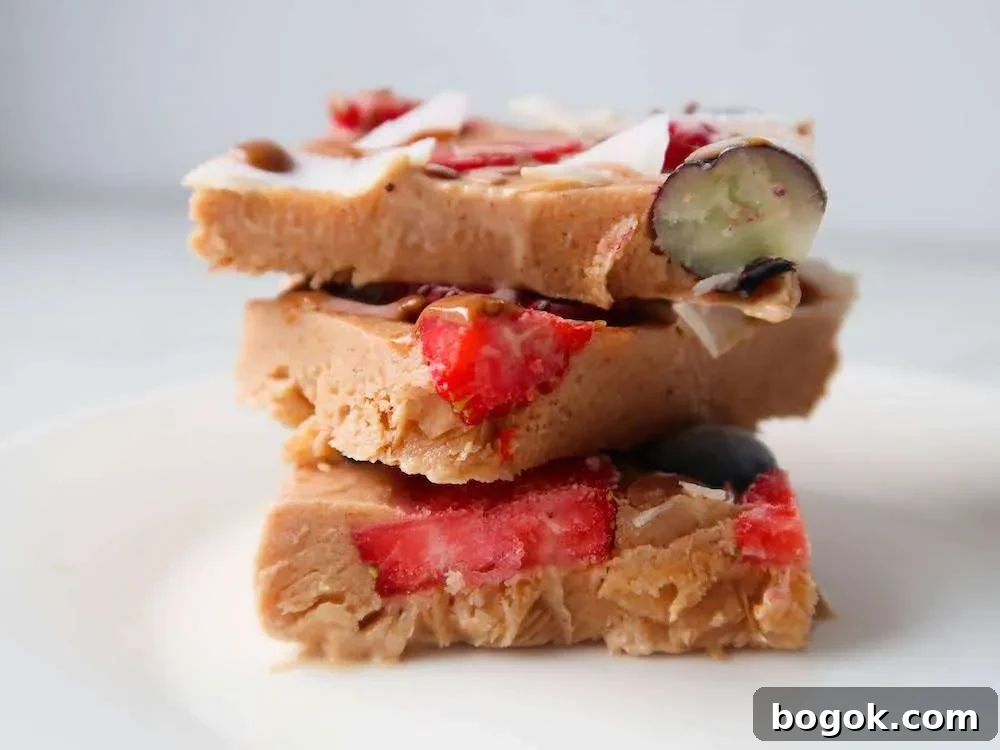 Peanut Butter Yogurt Bark Recipe to Cool You Down 3 Peanut butter yogurt bark with berries
