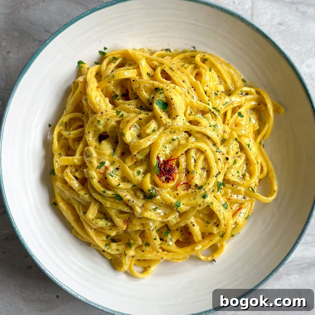 Easy and Creamy Homemade Saffron Pasta Recipe
