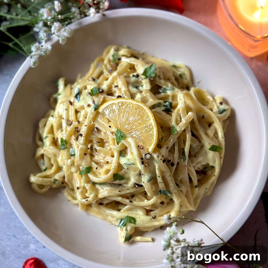 Easy Creamy Lemon Garlic Pasta Recipe