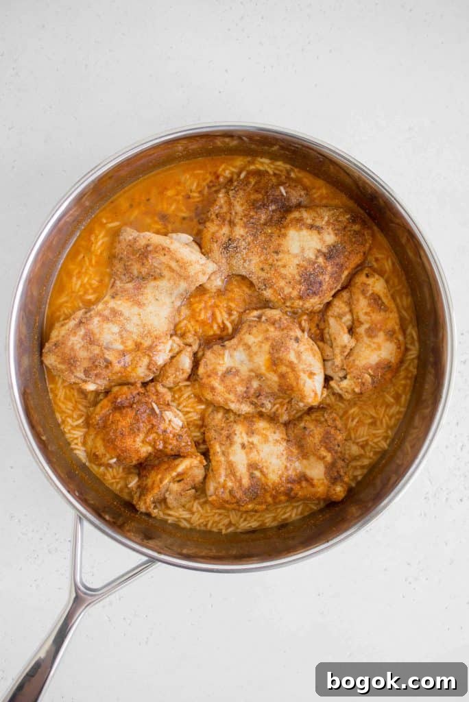 chicken and rice covered