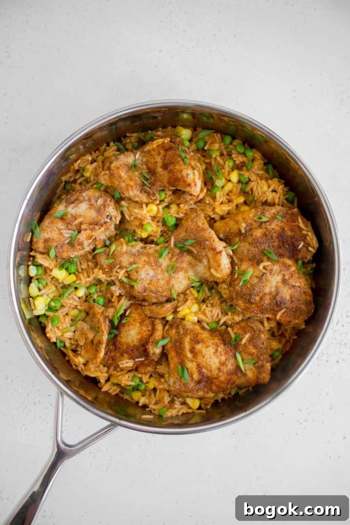 finished one pot paprika chicken and rice