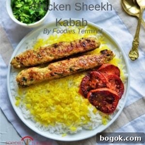 Authentic Chicken Seekh Kebab Recipe: Juicy Grilled Skewers 12 Chicken seekh kabab served over a bed of turmeric rice