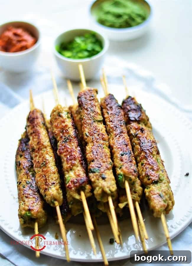 Authentic Chicken Seekh Kebab Recipe: Juicy Grilled Skewers 6 Chicken keema kabab tawa roasted until golden