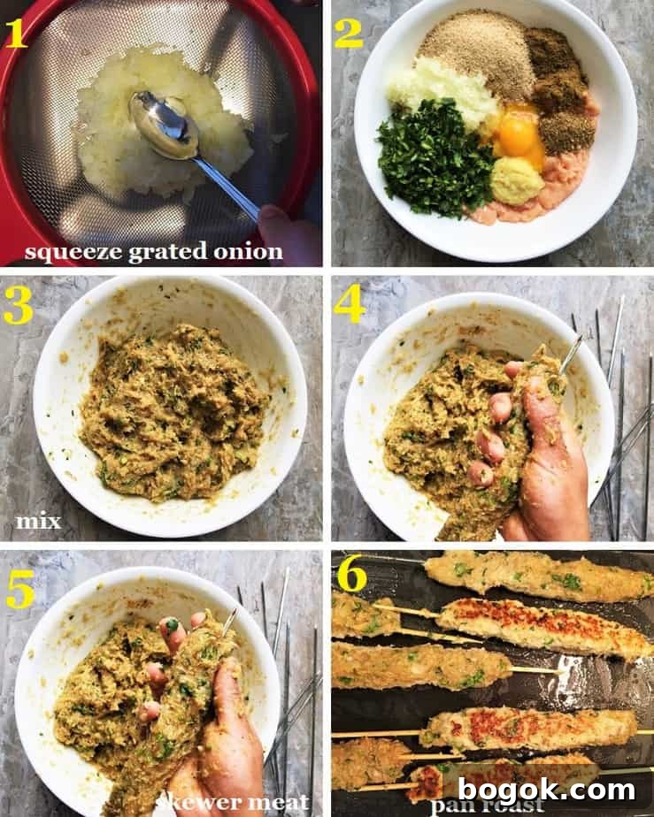 Authentic Chicken Seekh Kebab Recipe: Juicy Grilled Skewers 9 Recipe Steps pictures